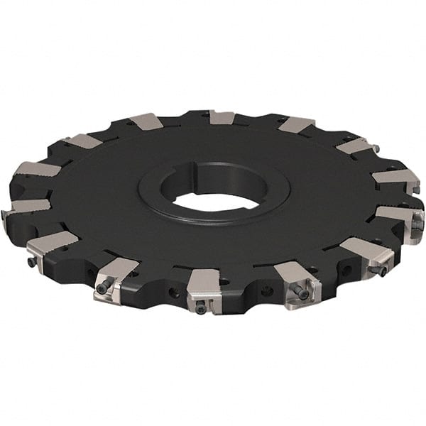 Seco - Arbor Hole Connection, 17/32" Cutting Width, 63.54mm Depth of Cut, 200mm Cutter Diam, 50mm Hole Diam, 7 Tooth Indexable Slotting Cutter - R335.25 Toolholder, XNHQ 1407 Insert, Neutral Cutting Direction - Exact Tooling