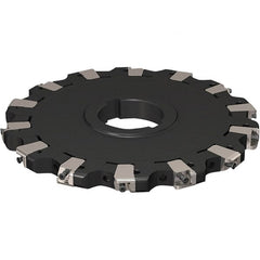 Seco - Arbor Hole Connection, 17/32" Cutting Width, 63.54mm Depth of Cut, 200mm Cutter Diam, 50mm Hole Diam, 7 Tooth Indexable Slotting Cutter - R335.25 Toolholder, XNHQ 1407 Insert, Neutral Cutting Direction - Exact Tooling