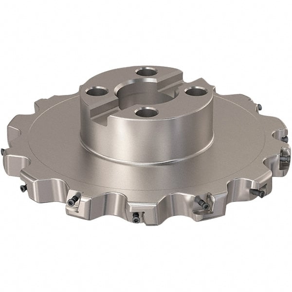 Seco - Shell Mount Connection, 0.787" Cutting Width, 54.31mm Depth of Cut, 200mm Cutter Diam, 40mm Hole Diam, 7 Tooth Indexable Slotting Cutter - R335.25 Toolholder, XNHQ 12 Insert, Right Hand Cutting Direction - Exact Tooling