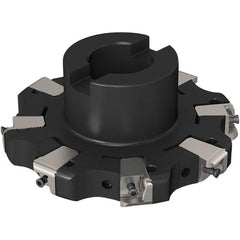 Seco - Shell Mount Connection, 0.669" Cutting Width, 32.32mm Depth of Cut, 125mm Cutter Diam, 32mm Hole Diam, 4 Tooth Indexable Slotting Cutter - R335.25 Toolholder, XNHQ 1407 Insert, Right Hand Cutting Direction - Exact Tooling