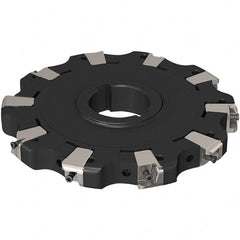 Seco - Arbor Hole Connection, 0.669" Cutting Width, 50.5mm Depth of Cut, 160mm Cutter Diam, 40mm Hole Diam, 5 Tooth Indexable Slotting Cutter - R335.25 Toolholder, XNHQ 1407 Insert, Neutral Cutting Direction - Exact Tooling