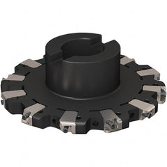Seco - Shell Mount Connection, 17/32" Cutting Width, 43.82mm Depth of Cut, 160mm Cutter Diam, 40mm Hole Diam, 6 Tooth Indexable Slotting Cutter - R335.25 Toolholder, XNHQ 1407 Insert, Right Hand Cutting Direction - Exact Tooling