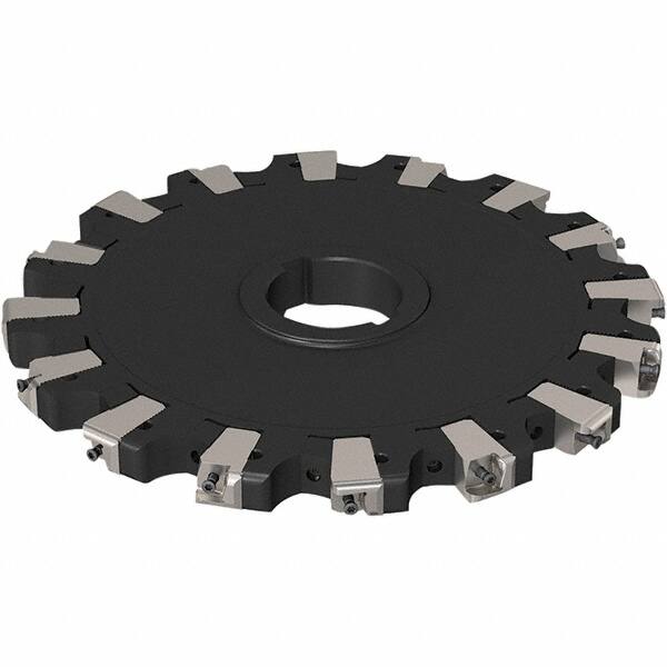 Seco - Arbor Hole Connection, 0.669" Cutting Width, 88.5mm Depth of Cut, 250mm Cutter Diam, 50mm Hole Diam, 8 Tooth Indexable Slotting Cutter - R335.25 Toolholder, XNHQ 1407 Insert, Neutral Cutting Direction - Exact Tooling