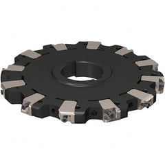 Seco - Arbor Hole Connection, 17/32" Cutting Width, 50.54mm Depth of Cut, 160mm Cutter Diam, 40mm Hole Diam, 6 Tooth Indexable Slotting Cutter - R335.25 Toolholder, XNHQ 1407 Insert, Neutral Cutting Direction - Exact Tooling