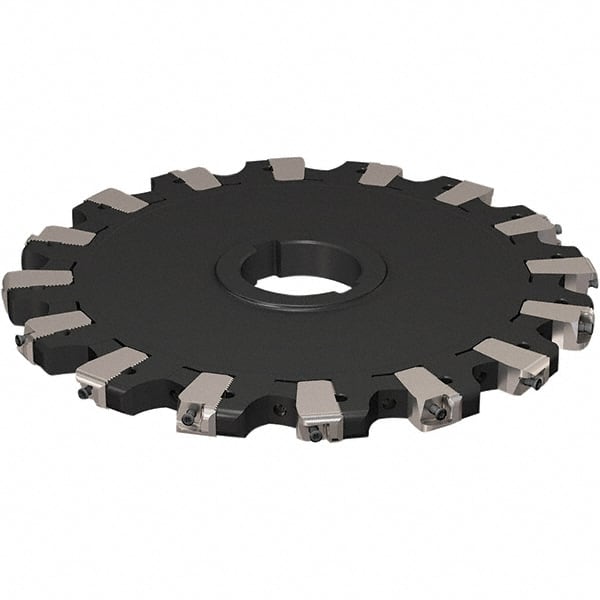 Seco - Arbor Hole Connection, 17/32" Cutting Width, 88.54mm Depth of Cut, 250mm Cutter Diam, 50mm Hole Diam, 8 Tooth Indexable Slotting Cutter - R335.25 Toolholder, XNHQ 1407 Insert, Neutral Cutting Direction - Exact Tooling