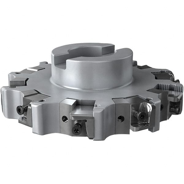 Seco - Shell Mount Connection, 1.024" Cutting Width, 43.8mm Depth of Cut, 160mm Cutter Diam, 40mm Hole Diam, 5 Tooth Indexable Slotting Cutter - R335.25 Toolholder, XNHQ 1707 Insert, Right Hand Cutting Direction - Exact Tooling