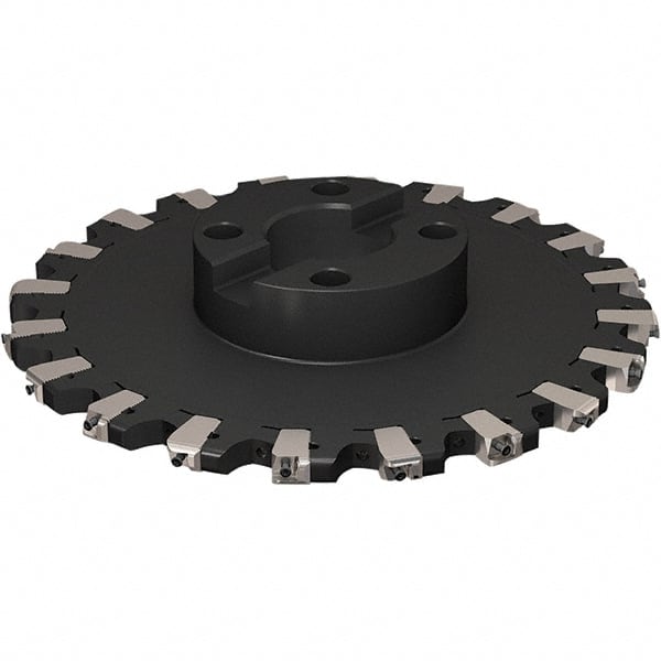 Seco - Shell Mount Connection, 17/32" Cutting Width, 91.48mm Depth of Cut, 315mm Cutter Diam, 60mm Hole Diam, 10 Tooth Indexable Slotting Cutter - R335.25 Toolholder, XNHQ 1407 Insert, Right Hand Cutting Direction - Exact Tooling
