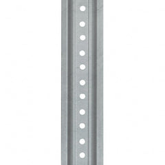 Nucor - 6' High, Galvanized Traffic Sign Post - Steel, 3/8" Hole Diam, Silver - Exact Tooling