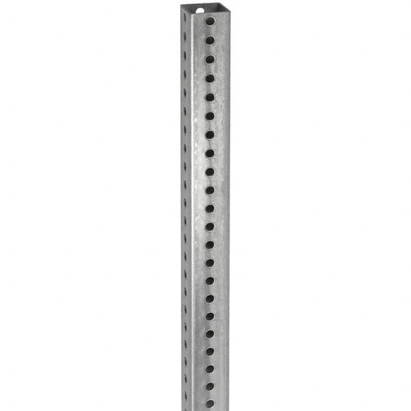 TAPCO - 12' High, Galvanized Traffic Sign Post - Steel, 7/16" Hole Diam, Silver - Exact Tooling