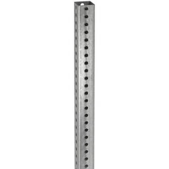 TAPCO - 12' High, Galvanized Traffic Sign Post - Steel, 7/16" Hole Diam, Silver - Exact Tooling