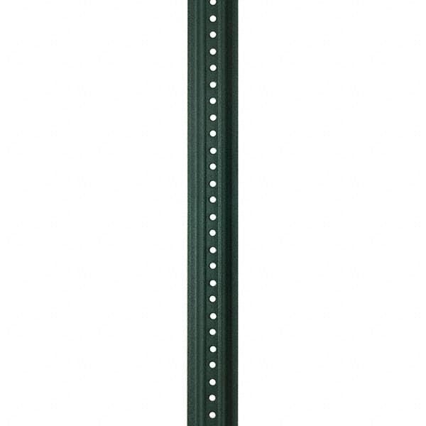 Nucor - 10' High, Powder Coated Traffic Sign Post - Steel, 3/8" Hole Diam, Green - Exact Tooling