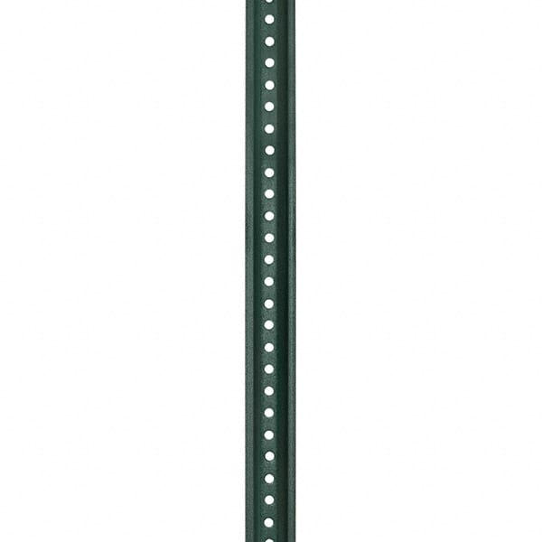 Nucor - 8' High, Powder Coated Traffic Sign Post - Steel, 3/8" Hole Diam, Green - Exact Tooling