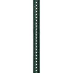 Nucor - 8' High, Powder Coated Traffic Sign Post - Steel, 3/8" Hole Diam, Green - Exact Tooling