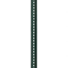 Nucor - 7' High, Powder Coated Traffic Sign Post - Steel, 3/8" Hole Diam, Green - Exact Tooling