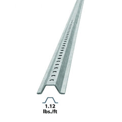 Nucor - 6' High, Galvanized Traffic Sign Post - Steel, 3/8" Hole Diam, Silver - Exact Tooling