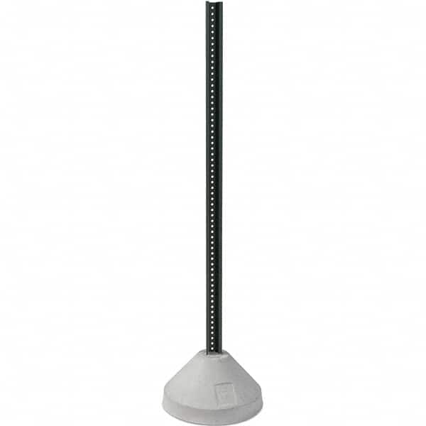 TAPCO - 6' High, Powder Coated Traffic Sign Post Base - Steel/Concrete, Compatible with 24" High x 24" Wide Signs, 3/8" Hole Diam, Green & Gray - Exact Tooling