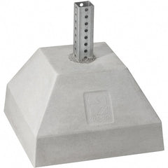 TAPCO - 2' High, Galvanized Traffic Sign Post Base - Steel/Concrete, Compatible with 30" High x 30" Wide Signs, 7/16" Hole Diam, Silver & Gray - Exact Tooling