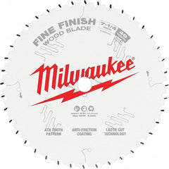 Milwaukee Tool - 7-1/4" Diam, 10mm Arbor Hole Diam, 40 Tooth Wet & Dry Cut Saw Blade - Tungsten Carbide-Tipped, Fine Finish Action, Standard Round Arbor - Exact Tooling