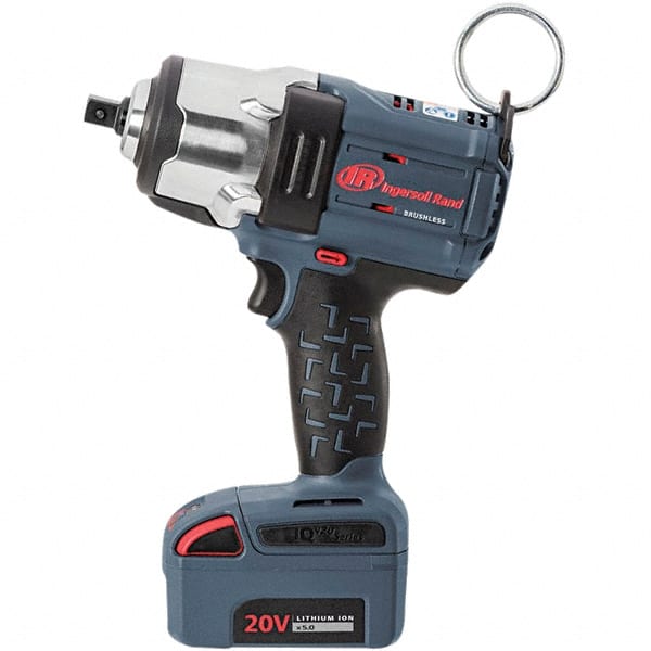 Ingersoll-Rand - 1/2" Drive 20 Volt Pistol Grip Cordless Impact Wrench & Ratchet - 0 to 1,900 RPM, 0 to 2,450 BPM, 1,500 Ft/Lb Torque, Lithium-Ion Batteries - Exact Tooling