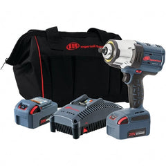 Ingersoll-Rand - 1/2" Drive 20 Volt Pistol Grip Cordless Impact Wrench & Ratchet - 0 to 1,900 RPM, 0 to 2,450 BPM, 1,500 Ft/Lb Torque, 2 Lithium-Ion Batteries - Exact Tooling