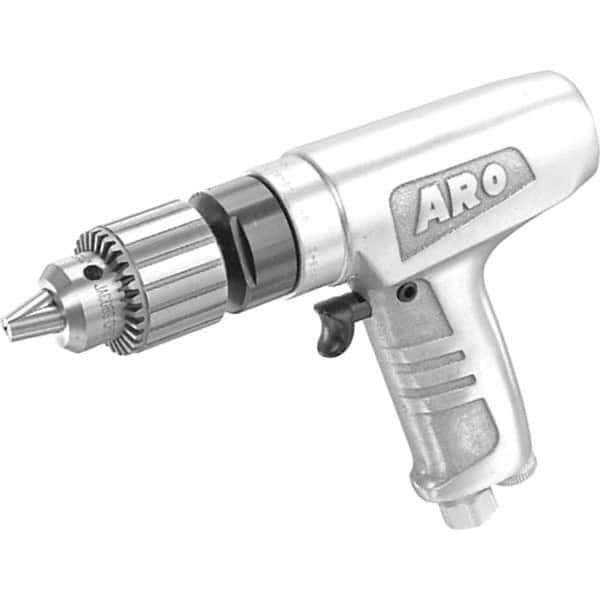 Ingersoll-Rand - 3/8" Keyed Chuck - Pistol Grip Handle, 2,400 RPM, 0.7 hp, 90 psi - Exact Tooling