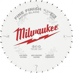 Milwaukee Tool - 8-1/4" Diam, 5/8" Arbor Hole Diam, 40 Tooth Wet & Dry Cut Saw Blade - Tungsten Carbide-Tipped, Fine Finish Action, Standard Round Arbor - Exact Tooling
