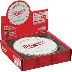 Milwaukee Tool - 7-1/4" Diam, 5/8" Arbor Hole Diam, 24 Tooth Wet & Dry Cut Saw Blade - Tungsten Carbide-Tipped, Framing Action, Standard Round Arbor - Exact Tooling