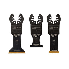 Milwaukee Tool - Rotary & Multi-Tool Accessories; Accessory Type: Multi-Material Blade ; For Use With: Multi-Tools ; Includes: 1-3/8" TITANIUM CARBIDE TEETH METAL BLADE, 1-3/4" TITANIUM BI-METAL METAL BLADE, 1-1/8" TITANIUM BI-METAL METAL BLADE ; Maximum - Exact Tooling