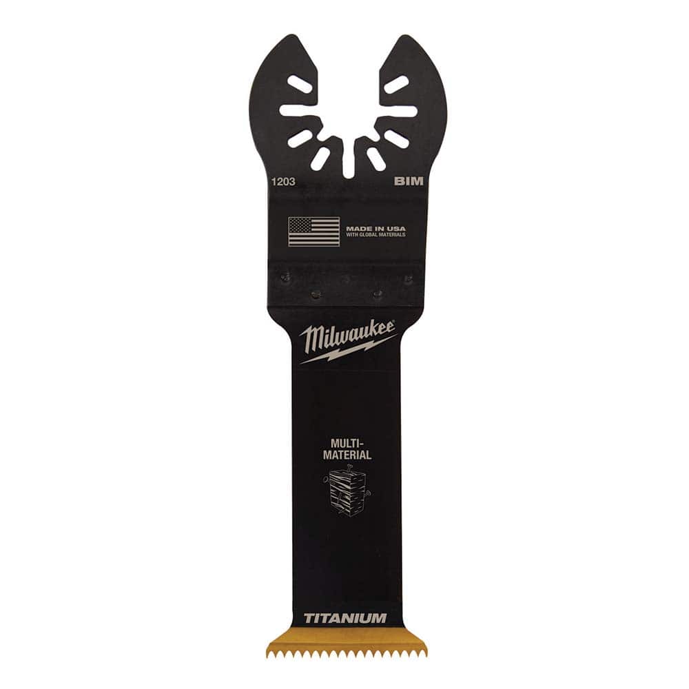 Milwaukee Tool - Rotary & Multi-Tool Accessories; Accessory Type: Multi-Material Blade ; For Use With: Multi-Tools ; Includes: 1-1/4" TITANIUM BI-METAL WOOD W/NAILS BLADE ; Maximum RPM: 0.000 ; Color: Black ; Tooth Style: End Cut - Exact Tooling