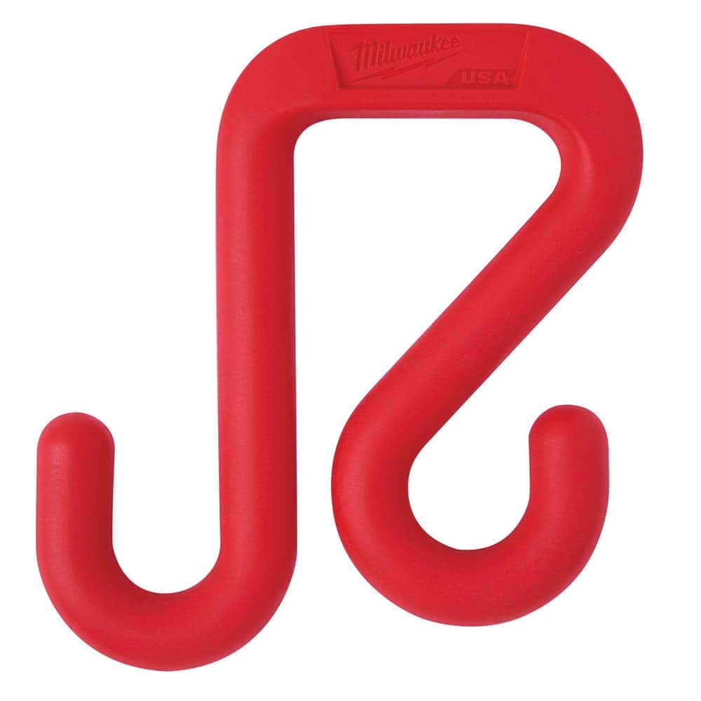 Milwaukee Tool - All-Purpose & Utility Hooks; Type: Bucket Hook ; Overall Length (Inch): 6; 6 ; Material: Plastic ; Color: Red ; Overall Length: 6 ; Material: Plastic - Exact Tooling