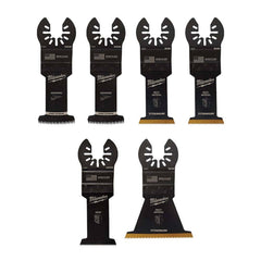 Milwaukee Tool - Rotary & Multi-Tool Accessories; Accessory Type: Blade Set ; For Use With: Multi-Tools ; Includes: (2) 1-3/8" TITANIUM BI-METAL WOOD W/NAILS BLADES, (2) 1-3/8" HCS JAPANESE TOOTH BLADES, 1-3/8" HCS WOOD BLADE, 2-1/2" TITANIUM BI-METAL WO - Exact Tooling