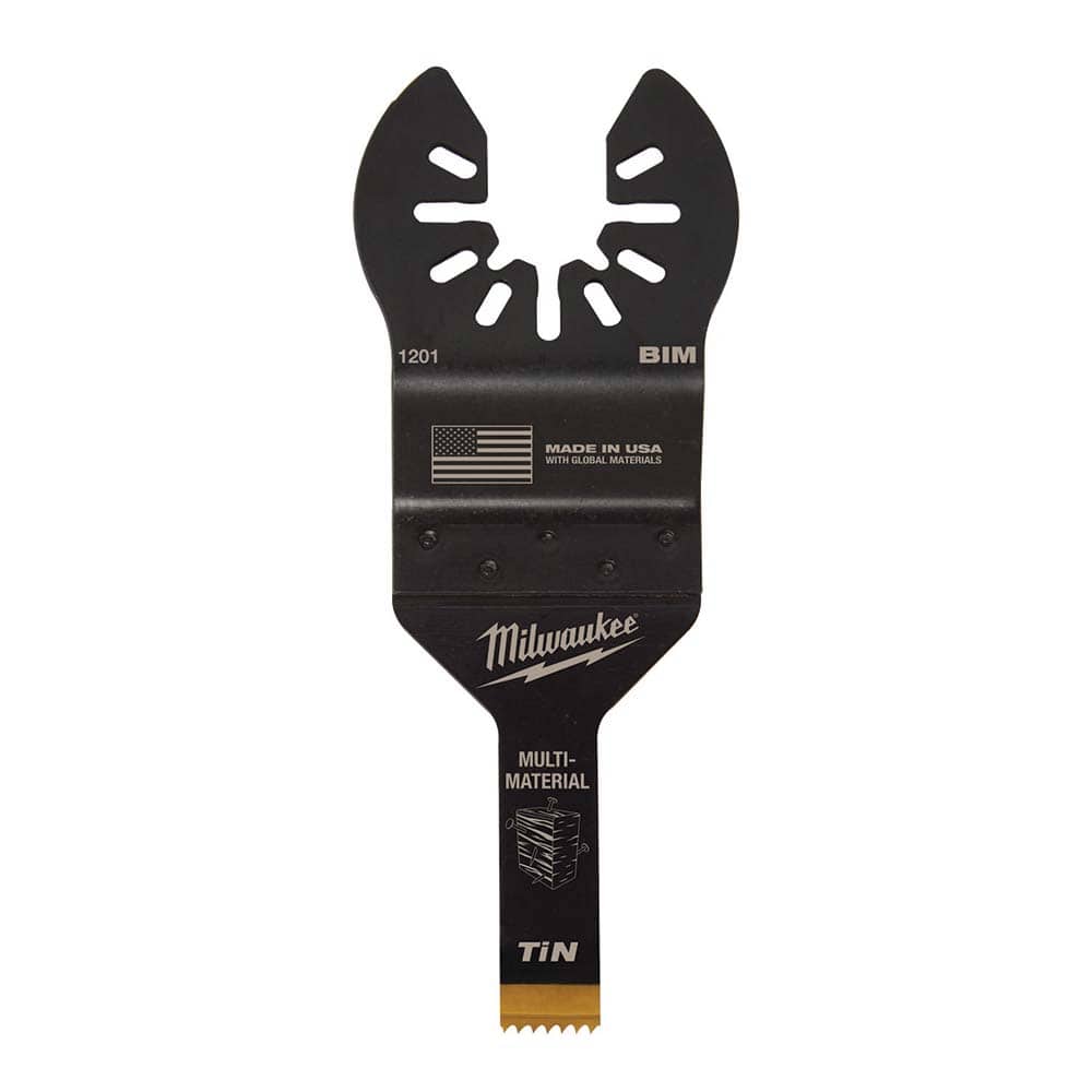 Milwaukee Tool - Rotary & Multi-Tool Accessories; Accessory Type: Multi-Material Blade ; For Use With: Multi-Tools ; Includes: 3/8" TITANIUM BI-METAL WOOD W/NAILS BLADE ; Maximum RPM: 0.000 ; Color: Black ; Tooth Style: End Cut - Exact Tooling