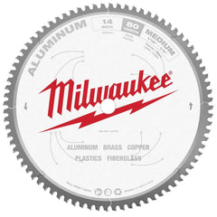 Milwaukee Tool - Wet & Dry-Cut Saw Blades; Blade Diameter (Inch): 14 ; Blade Material: Carbide-Tipped ; Arbor Style: Standard Round ; Arbor Hole Diameter (mm): 20.00 ; Application: Non-Ferrous Metal Cutting ; Number of Teeth: 80 - Exact Tooling