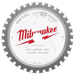 Milwaukee Tool - Wet & Dry-Cut Saw Blades; Blade Diameter (Inch): 5-7/8 ; Blade Material: Carbide-Tipped ; Arbor Style: Standard Round ; Arbor Hole Diameter (mm): 20.00 ; Application: Ferrous Metal Cutting ; Number of Teeth: 34 - Exact Tooling