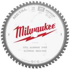 Milwaukee Tool - Wet & Dry-Cut Saw Blades; Blade Diameter (Inch): 12 ; Blade Material: Carbide-Tipped ; Arbor Style: Standard Round ; Arbor Hole Diameter (Inch): 1 ; Arbor Hole Diameter (Decimal Inch): 1 ; Application: Ferrous Metal Cutting - Exact Tooling