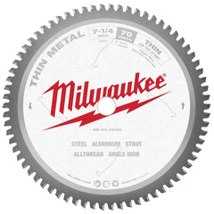 Milwaukee Tool - Wet & Dry-Cut Saw Blades; Blade Diameter (Inch): 7-1/4 ; Blade Material: Carbide-Tipped ; Arbor Style: Standard Round ; Arbor Hole Diameter (Inch): 5/8 ; Arbor Hole Diameter (Decimal Inch): 5/8 ; Application: Ferrous Metal Cutting - Exact Tooling