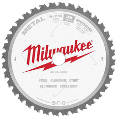 Milwaukee Tool - Wet & Dry-Cut Saw Blades; Blade Diameter (Inch): 6-7/8 ; Blade Material: Carbide-Tipped ; Arbor Style: Standard Round ; Arbor Hole Diameter (mm): 20.00 ; Application: Ferrous Metal Cutting ; Number of Teeth: 36 - Exact Tooling