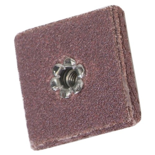 1″ × 1″ × 3/16″ Square Pad 6-Ply 80 Grit 8-32 Eyelet Aluminum Oxide - Exact Tooling