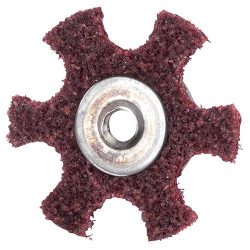 3″ Diameter AG Non Woven Star Medium Grit 1/4 20 Eyelet AlumInum Oxide - Exact Tooling