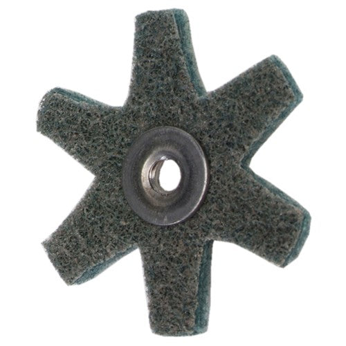 4″ Diameter AG Non Woven Star Very FIne Grit 1/4 20 Eyelet AlumInum Oxide - Exact Tooling
