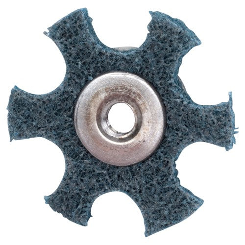 4″ Diameter AG Non Woven Star Very FIne Grit 1/4 20 Eyelet AlumInum Oxide - Exact Tooling