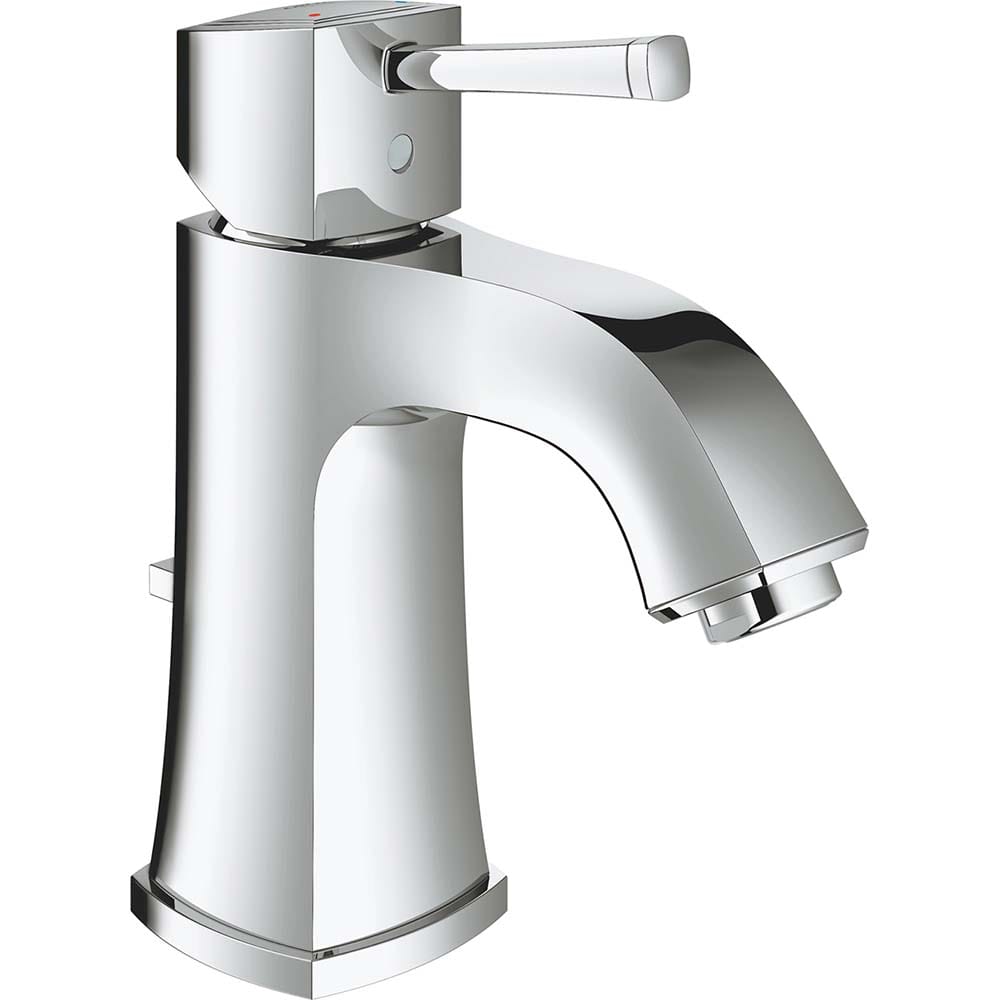 Grohe - Lavatory Faucets; Type: Deck Mount ; Spout Type: Low Arc ; Design: Lever ; Handle Type: Lever ; Mounting Centers: Single Hole (Inch); Drain Type: Pop-Up - Exact Tooling