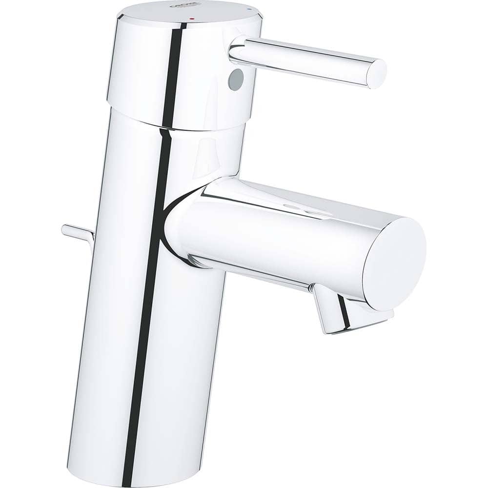 Grohe - Lavatory Faucets; Type: Deck Mount ; Spout Type: Low Arc ; Design: Lever ; Handle Type: Lever ; Mounting Centers: Single Hole (Inch); Drain Type: Pop-Up - Exact Tooling