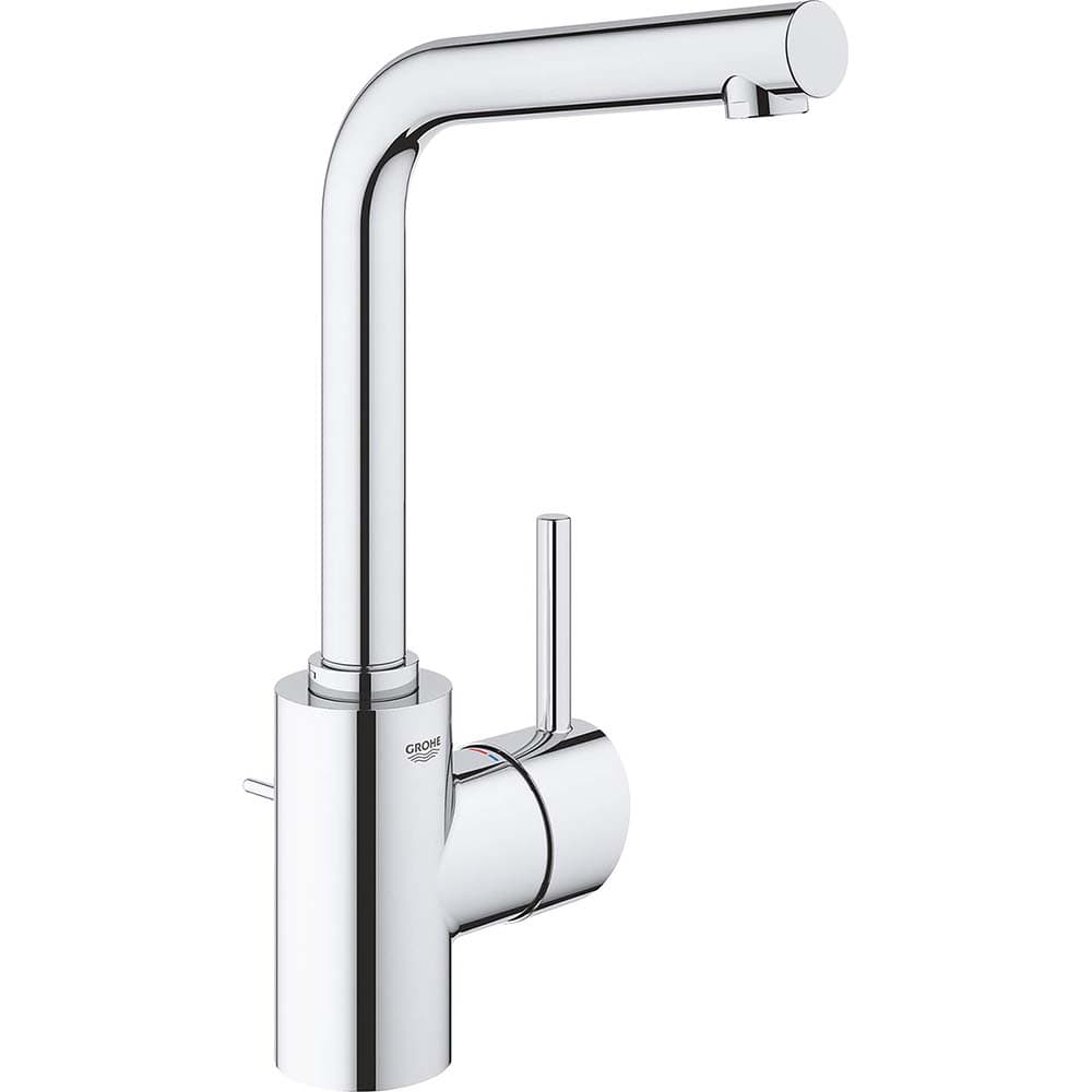 Grohe - Lavatory Faucets; Type: Deck Mount ; Spout Type: Low Arc ; Design: Lever ; Handle Type: Lever ; Mounting Centers: Single Hole (Inch); Drain Type: Pop-Up - Exact Tooling