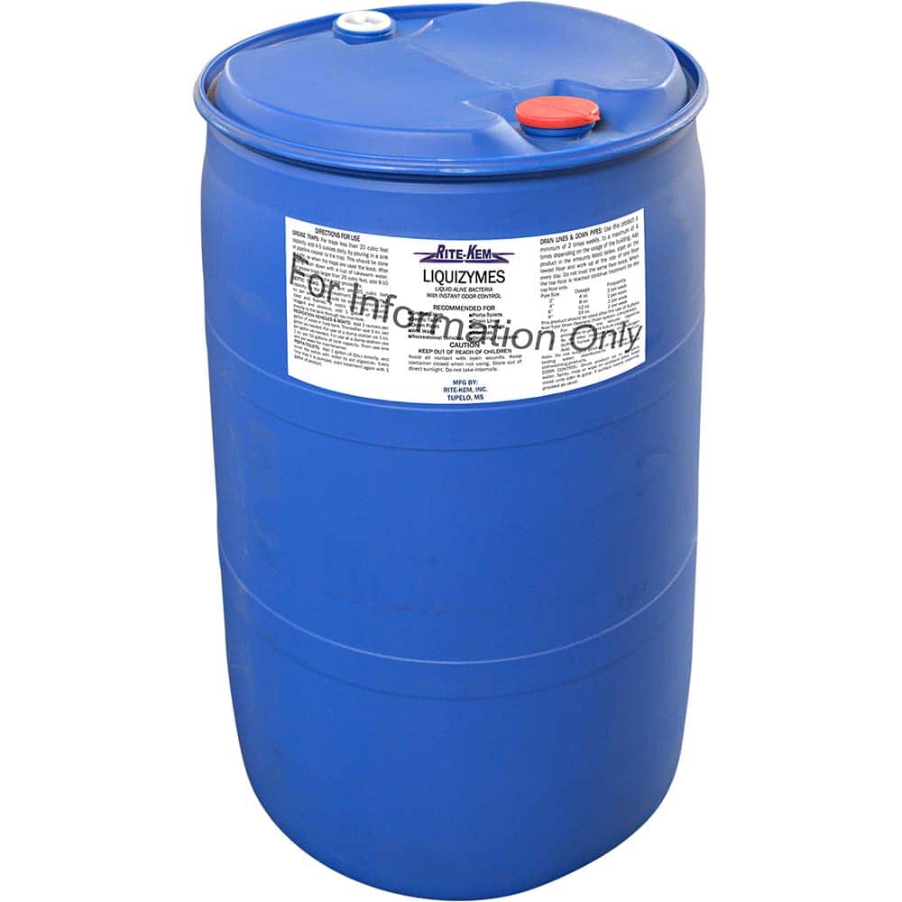 Rite-Kem - Drain Cleaners & Openers; Type: Enzyme Treatment ; Form: Liquid Concentrate ; Container Size: 30 Gal. ; Scent: Fresh ; Container Type: Drum ; Formula Type: Enzymes - Exact Tooling