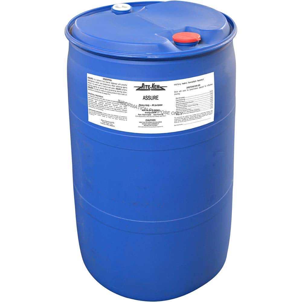Rite-Kem - All-Purpose Cleaners & Degreasers; Container Type: Plastic Drum ; Container Size: 55 Gal. Drum ; Scent: Pleasant ; Form: Liquid Concentrate ; Disinfectant: No ; Solution Type: Dilutable Concentrate - Exact Tooling