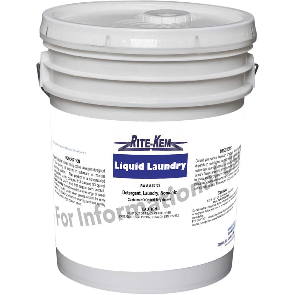 Rite-Kem - Laundry Detergent; Form: Liquid Concentrate ; Container Size (Gal.): 5.00 ; Formula Type: Detergent; Concentrated Formula; Biodegradable Cleaner and Degreaser ; Scent: Herbal - Exact Tooling