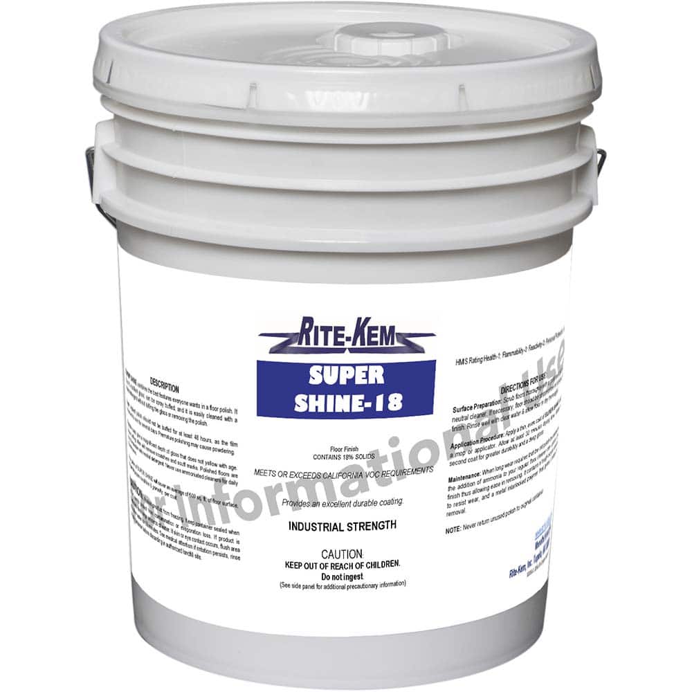 Rite-Kem - Floor Cleaners, Strippers & Sealers; Type: Finish ; Container Size (Gal.): 5.00 ; Container Type: Pail ; Solution Type: Ready To Use; Ready To Use (RTU) PRO STRENGTH - Exact Tooling