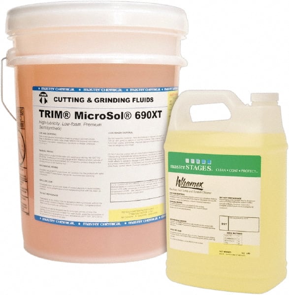 Master Fluid Solutions - Trim MicroSol 690XT, 5 Gal Pail Cutting & Cleaning Fluid - Semisynthetic, For Machining - Exact Tooling