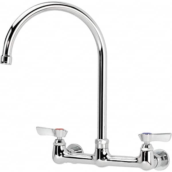 Krowne - Wall Mount, Service Sink Faucet without Spray - Two Handle, Blade Handle, Gooseneck Spout, No Drain - Exact Tooling